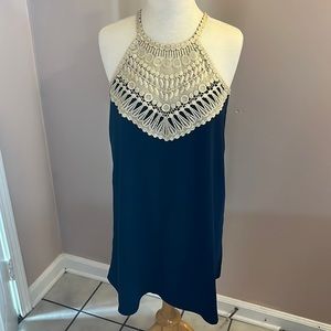 Navy and gold Lilly Pulitzer dress